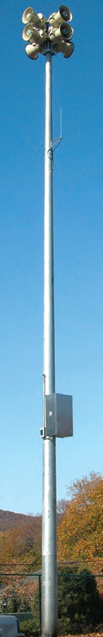 3200 watt high powered speaker station maximizing outdoor acoustic coverage